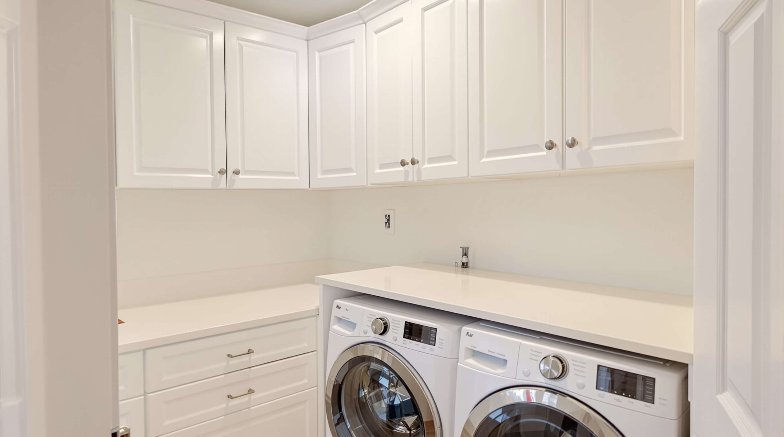 Open-concept kitchen remodel with quartz island and shaker cabinets